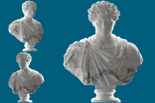 Mármol Retrato Joven Marco Aurelio Estatua Para Ropa Portadas Del — Foto de Stock