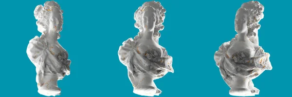 stock image Marble statue of Marie Antoinette with elegant gold accents, perfect for luxury apparel and mor