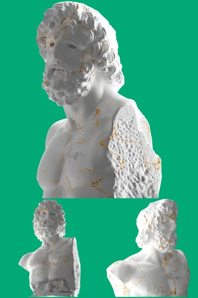 Reproduction Inspirée Renaissance Statue Torso Asklepios Marbre Blanc — Photo