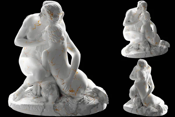 Statue Filles Bain Marbre Parfait Pour Mode Désir Graphique — Photo