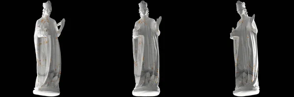 Elegante Estatua Mármol Blanco Emperatriz Cunigunda Acentos Oro Perfecto Para — Foto de Stock