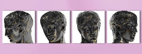 stock image a black marble statue From a statue of Diskoforos. Perfect for graphic design, artistic project