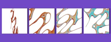 Soyut Iridescent Kabile Fütüristik Render 3D Şekil - Stil Metalik Grafik Göt