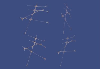 Soyut Parlak Kabile Fütüristik Render 3D Şekil Fütüristik Metalik Ar