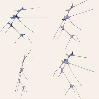 Dynamic Iridescent Tribal Tribal Futuristic Render 3D Şekil Dijital Göt