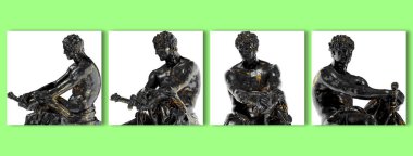 Ludovisi Ares - Rönesans Portresi Kara Mermer ve Gol Bust