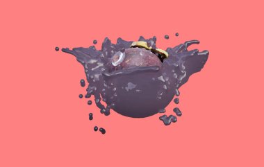 Mangosteen Fruit 'un gerçekçi 3D yorumlaması ticari ve tasarım için en iyi yöntem