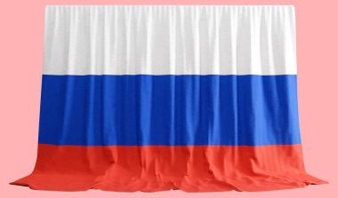 Rusya Bayrak Perdesi 3D Görüntü Russi Bayrağı
