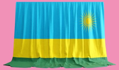 Rwanda Bayrak Perdesi 3D Rwand Bayrağı