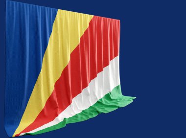 Seyşeller Bayrak Perdesi 3D Görüntü Adı Seychelle Bayrağı