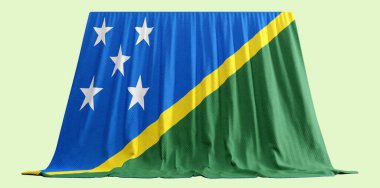 Solomon Adaları Bayrak Perdesi 3D Görüntü adı Solomon Adası Bayrağı