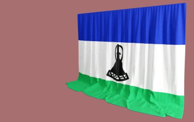 Üç Boyutlu Sesotho Bayrak Perdesi Lesotho 'nun Doğal Güzeli