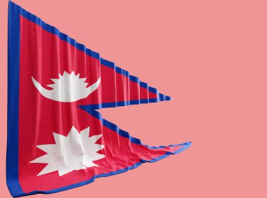 Nepal Bayrak Perdesi 3D Görüntü Nepa Bayrağı