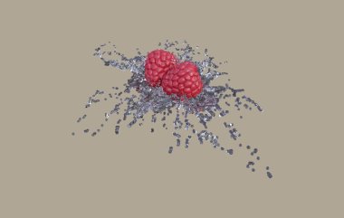 Ticari ve tasarım amacı için en iyi ahududu meyvesinin gerçekçi 3D yorumlaması