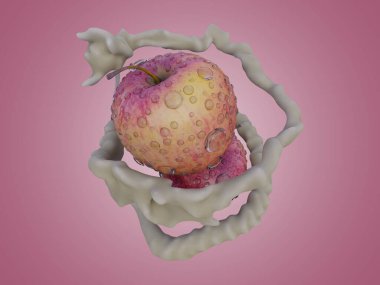 Kırmızı Elma 'nın gerçekçi 3D canlandırması ticari ve tasarım amacı için en iyisi.