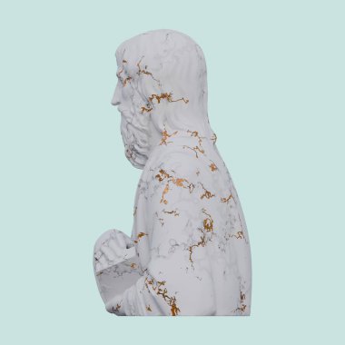  Kitap heykeli olan bir aziz, 3 boyutlu tasvirler, izole edilmiş, senin için mükemmel.