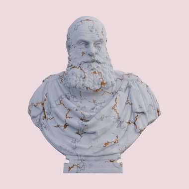 Marcantonio Ruzzini heykelinin büstü, 3 boyutlu tasvirler, izole edilmiş, arzunuz için mükemmel.