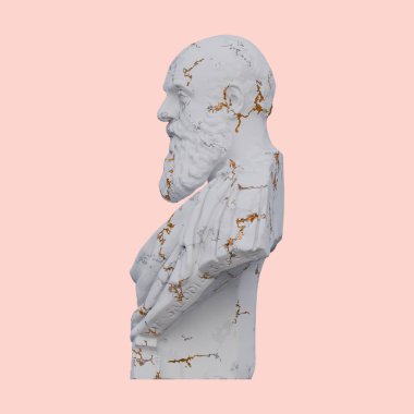 Marcantonio Ruzzini heykelinin büstü, 3 boyutlu tasvirler, izole edilmiş, arzunuz için mükemmel.