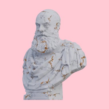 Marcantonio Ruzzini heykelinin büstü, 3 boyutlu tasvirler, izole edilmiş, arzunuz için mükemmel.