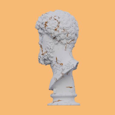 Lucius Verus heykeli, 3 boyutlu tasvirler, izole edilmiş, isteğiniz için mükemmel.