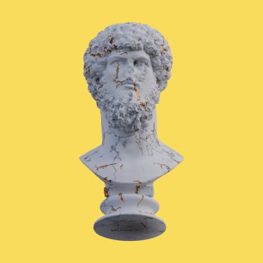 Lucius Verus heykeli, 3 boyutlu tasvirler, izole edilmiş, isteğiniz için mükemmel.