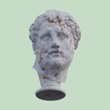 Vatikan Apoxyomenos heykeli, 3 boyutlu tasvirler, izole edilmiş, isteğiniz için mükemmel.