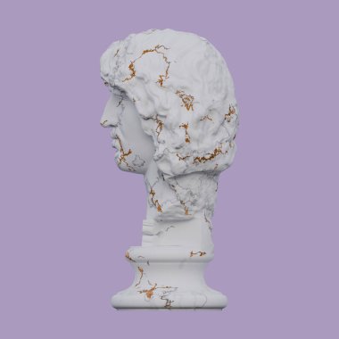 Barbar şef heykeli, 3 boyutlu tasvirler, izole edilmiş, isteğiniz için mükemmel.