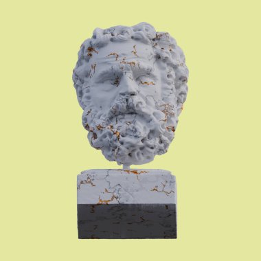 Sakallı adam heykeli, 3 boyutlu tasvirler, izole edilmiş, senin için mükemmel.