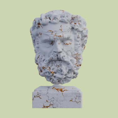 Sakallı adam heykeli, 3 boyutlu tasvirler, izole edilmiş, senin için mükemmel.