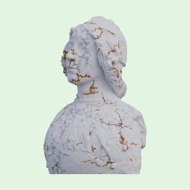 Miğferli erkek heykeli, 3 boyutlu tasvirler, izole edilmiş, arzu için mükemmel.