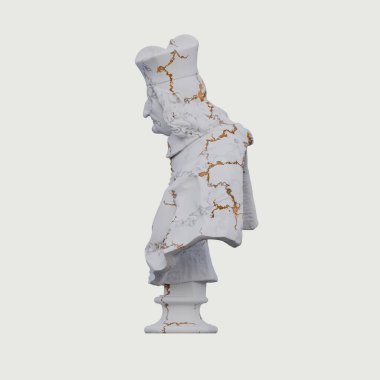 Kardinal heykeli, 3 boyutlu tasvirler, izole edilmiş, isteğiniz için mükemmel.