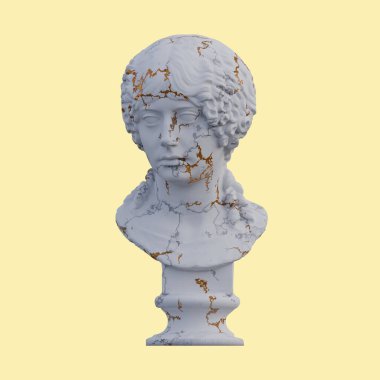 Minatia Polla heykeli, 3 boyutlu çizimler, izole edilmiş, isteğiniz için mükemmel.