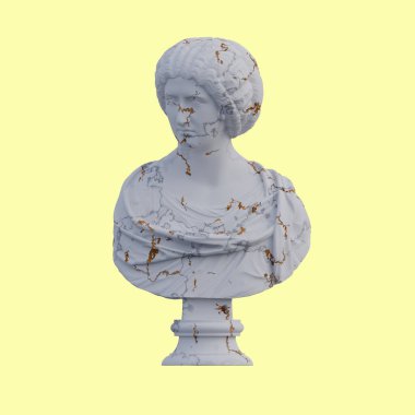 Soylu bayan heykeli, 3 boyutlu tasvirler, izole edilmiş, senin için mükemmel.