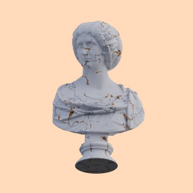 Soylu bayan heykeli, 3 boyutlu tasvirler, izole edilmiş, senin için mükemmel.