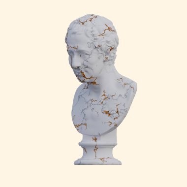 JJ Winckelmann heykeli, 3 boyutlu tasvirler, izole edilmiş, isteğiniz için mükemmel.