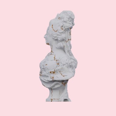 Marie Antoinette heykeli, 3 boyutlu tasvirler, izole edilmiş, senin için mükemmel.