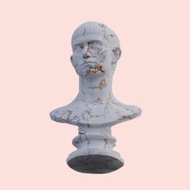 Genç adam heykeli, 3 boyutlu tasvirler, izole edilmiş, senin için mükemmel.