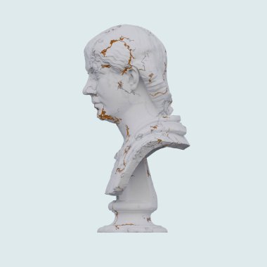 Romalı kadın heykeli, 3 boyutlu tasvirler, izole edilmiş, senin için mükemmel.