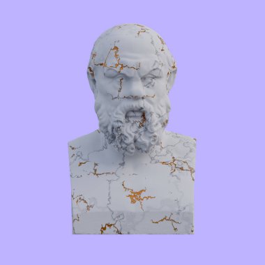 Sokrat heykeli, 3 boyutlu tasvirler, izole edilmiş, arzu için mükemmel.