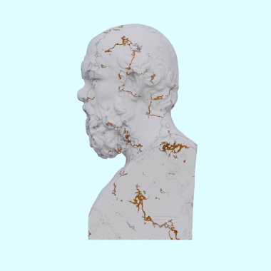 Sokrat heykeli, 3 boyutlu tasvirler, izole edilmiş, arzu için mükemmel.