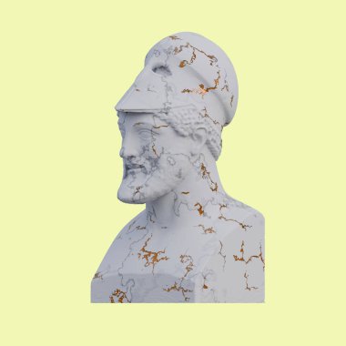 Miltiades heykeli, 3 boyutlu tasvirler, izole edilmiş, isteğiniz için mükemmel.