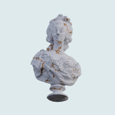 Marie Antoinette heykeli, 3 boyutlu tasvirler, izole edilmiş, senin için mükemmel.