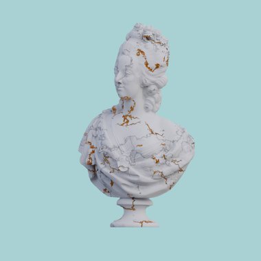 Marie Antoinette heykeli, 3 boyutlu tasvirler, izole edilmiş, senin için mükemmel.