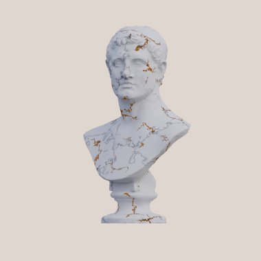 Ptolemy  statue, 3d renders, isolated, perfect for your desig clipart