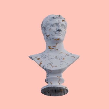 Batlamyus heykeli, 3D çizimler, izole edilmiş, isteğiniz için mükemmel.