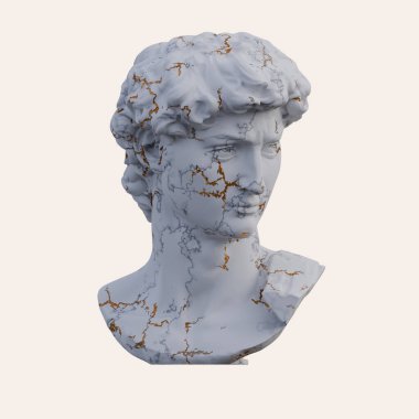 Michelangelos David heykeli, 3 boyutlu tasvirler, izole edilmiş, isteğiniz için mükemmel.