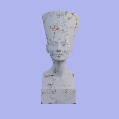 Nefertiti heykeli, 3 boyutlu tasvirler, izole edilmiş, senin isteğin için mükemmel.