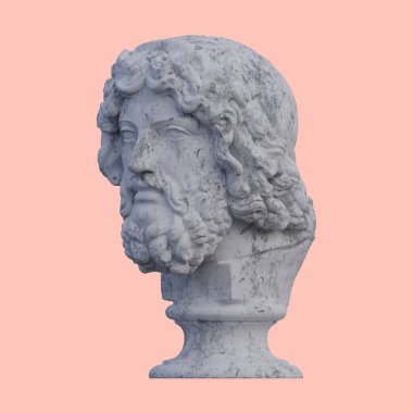 Zeus heykeli, 3 boyutlu tasvirler, izole edilmiş, arzu için mükemmel.