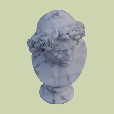 Helios heykeli, 3 boyutlu çizimler, izole edilmiş, arzu için mükemmel.