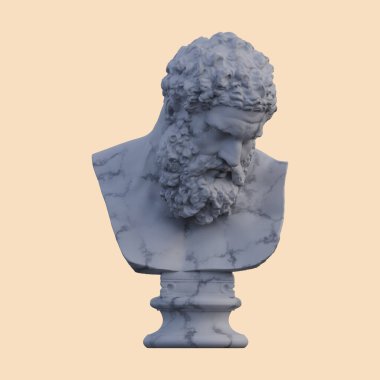 Farnese Herkül heykeli, 3 boyutlu çizimler, izole edilmiş, isteğiniz için mükemmel.